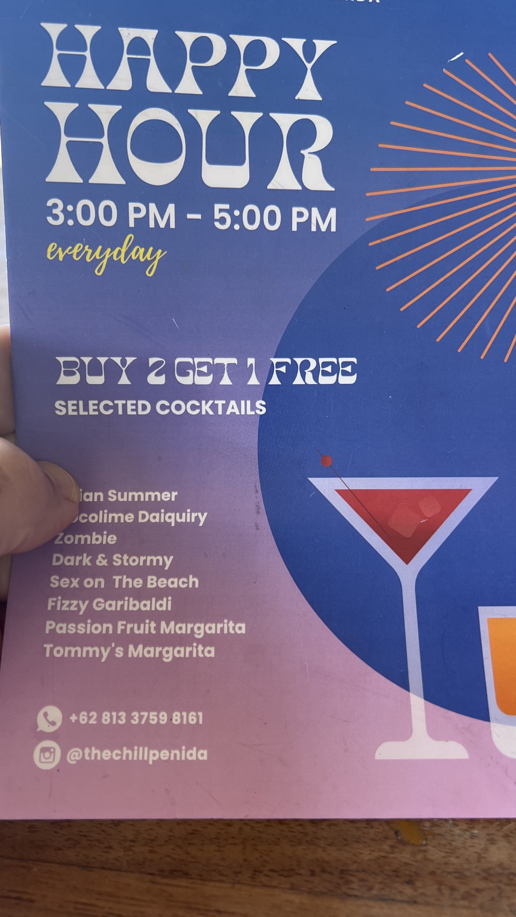 Happy hour kicks off everyday at 3pm